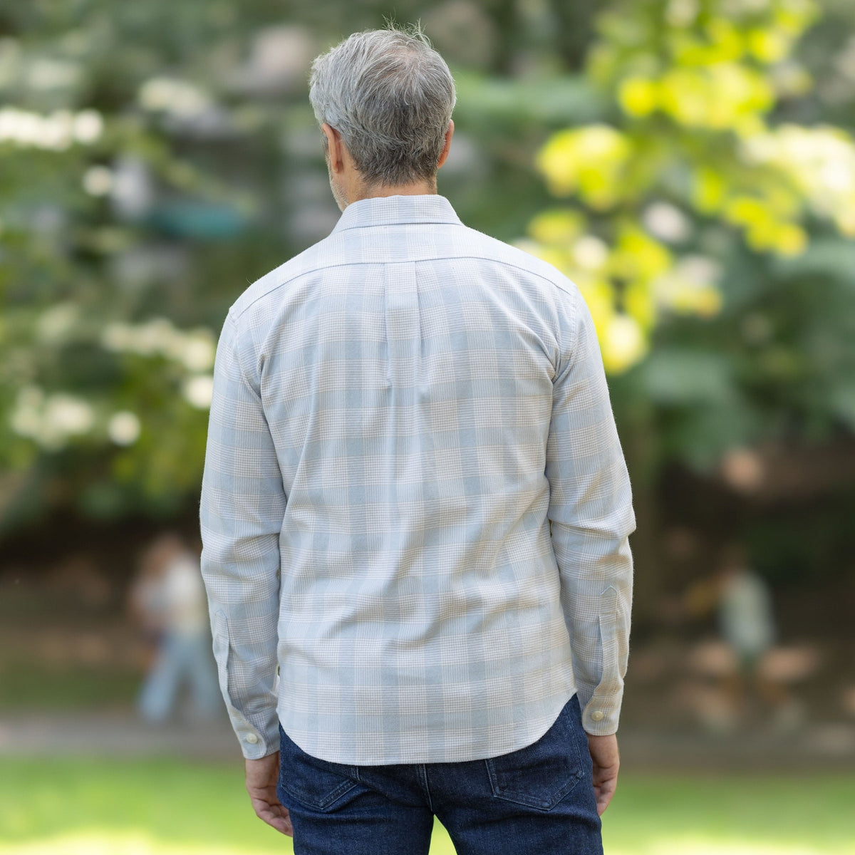 Adaptive Light Blue Plaid Flannel Shirt with Magnetic Closures
