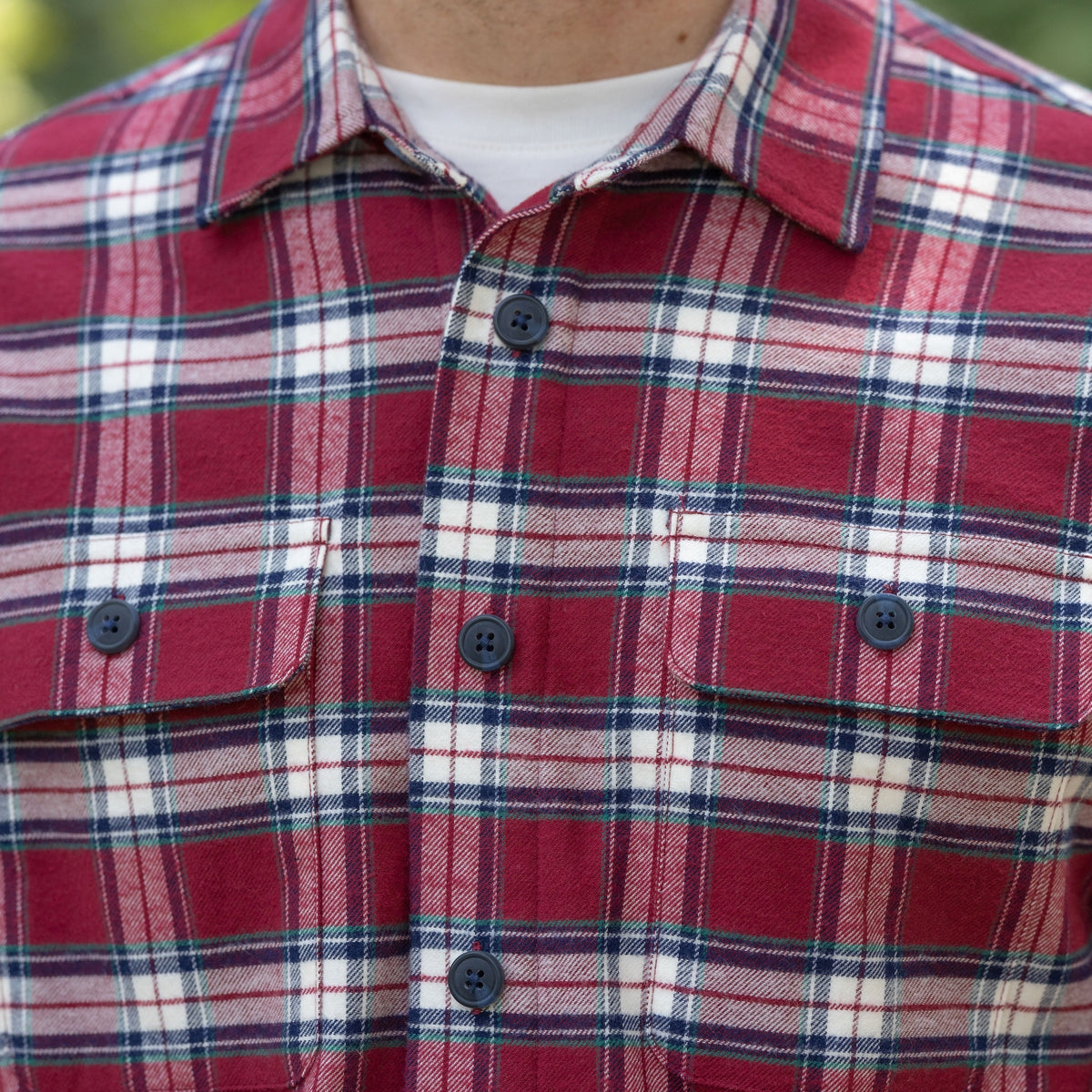 Adaptive Red Plaid Flannel Shirt with Magnetic Closures