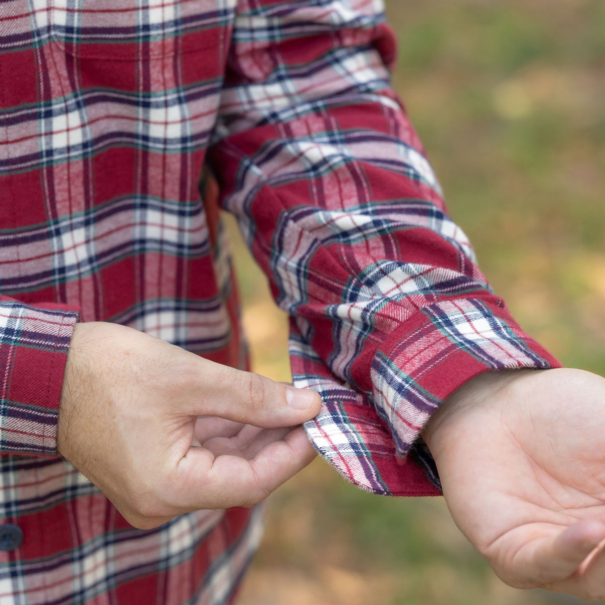 Adaptive Red Plaid Flannel Shirt with Magnetic Closures