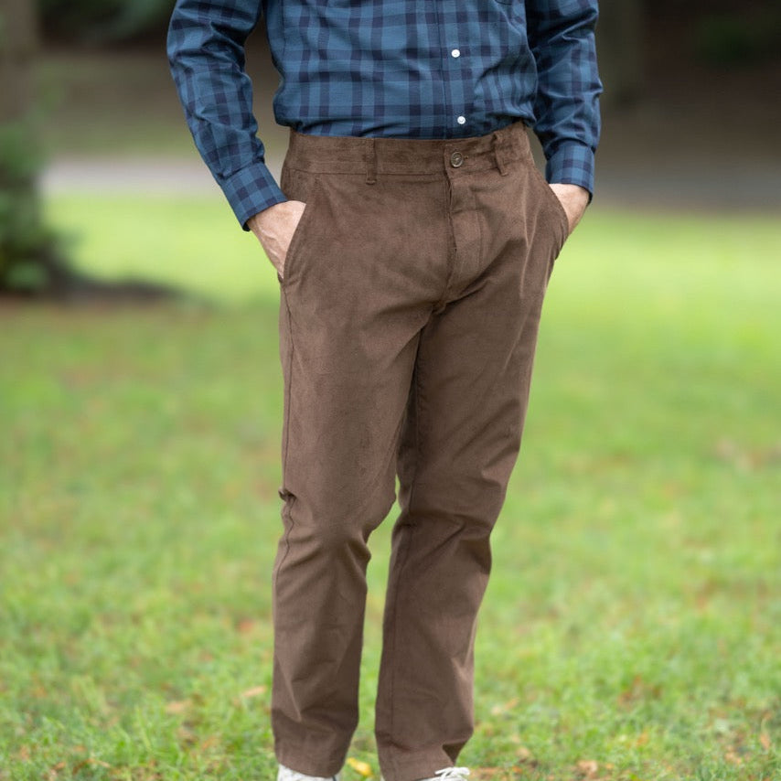 Magnetic Fly Corduroy Pant in Brown | MagnaReady - view 2