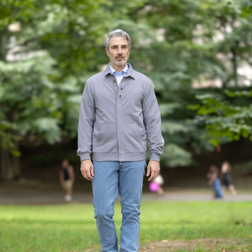 The Adaptive Magnetic Front Sweatshirt in Heathered Grey | MagnaReady - view 8