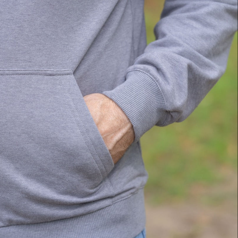 The Adaptive Magnetic Front Sweatshirt in Heathered Grey | MagnaReady - view 4
