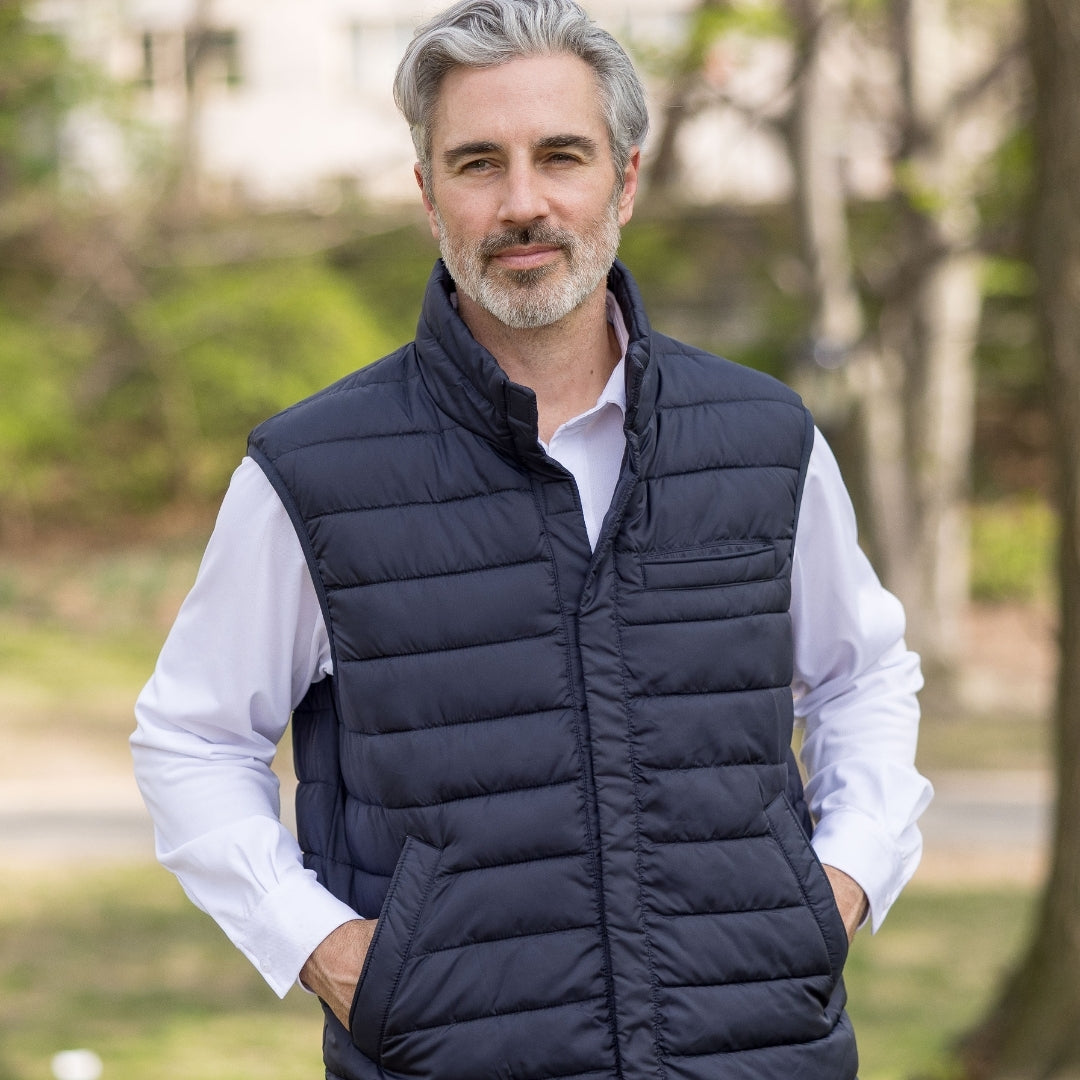 Audire♡Frill smart vest(Navy)S Weatherproof® X MagnaReady® Puffer Magnetic Front Navy Vest