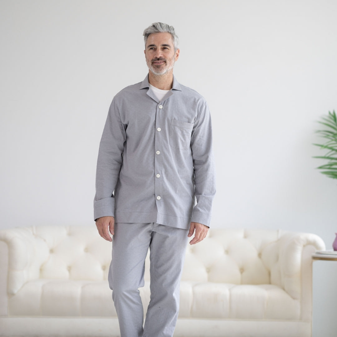 New! Long Sleeve Grey Pajama Top with Magnetic Closures