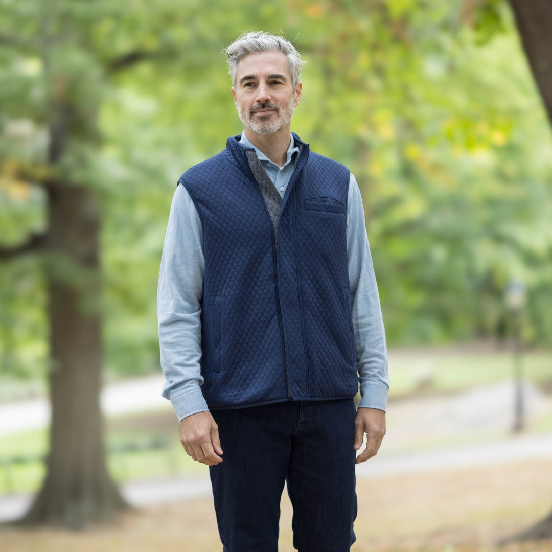 Magnetic Front Knit Oxford Pique Casual Shirt with Pocket in Sky Blue