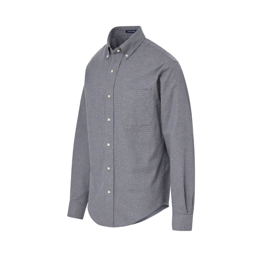 New ! Blue Grey Brushed Flannel Long Sleeve Button Down Collar Shirt with Magnetic Closures