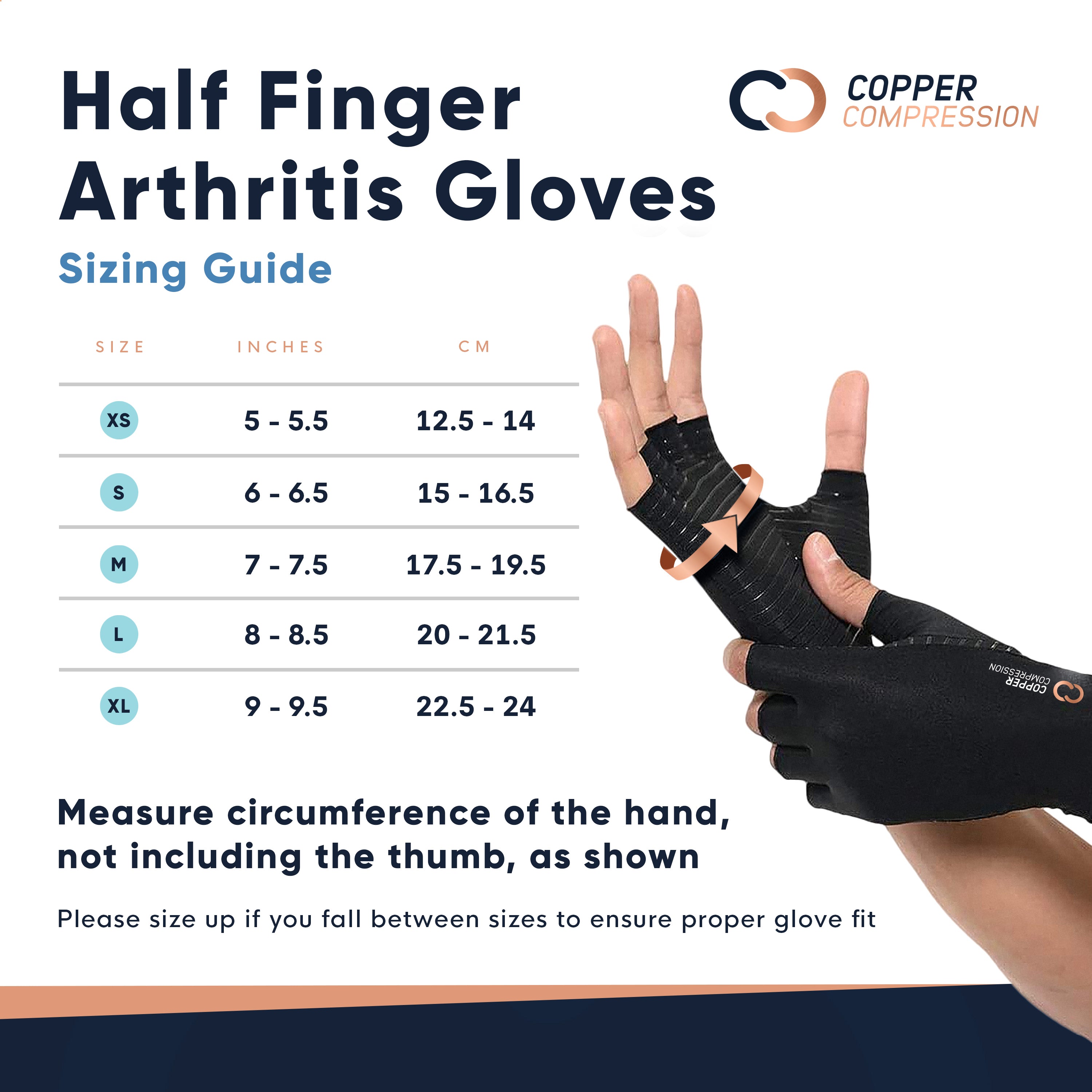 Half Finger Compression Gloves | MagnaReady - view 18