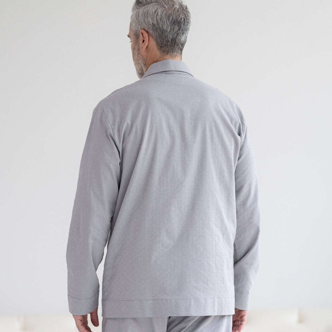 New! Long Sleeve Grey Pajama Top with Magnetic Closures