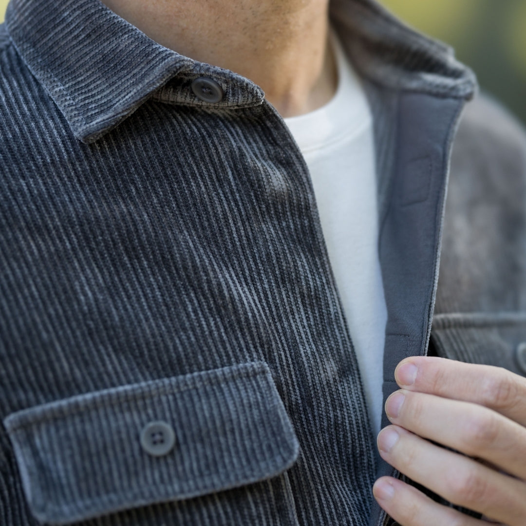 Adaptive Blackened Pearl Everyday Corduroy Shirt with Magnetic Closures and Pockets