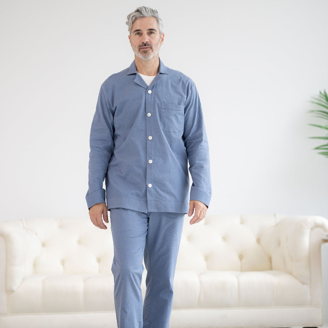 New! Long Sleeve Blue Pajama Top with Magnetic Closures