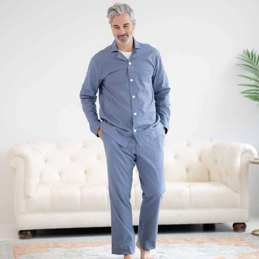 New! Long Sleeve Blue Pajama Top with Magnetic Closures