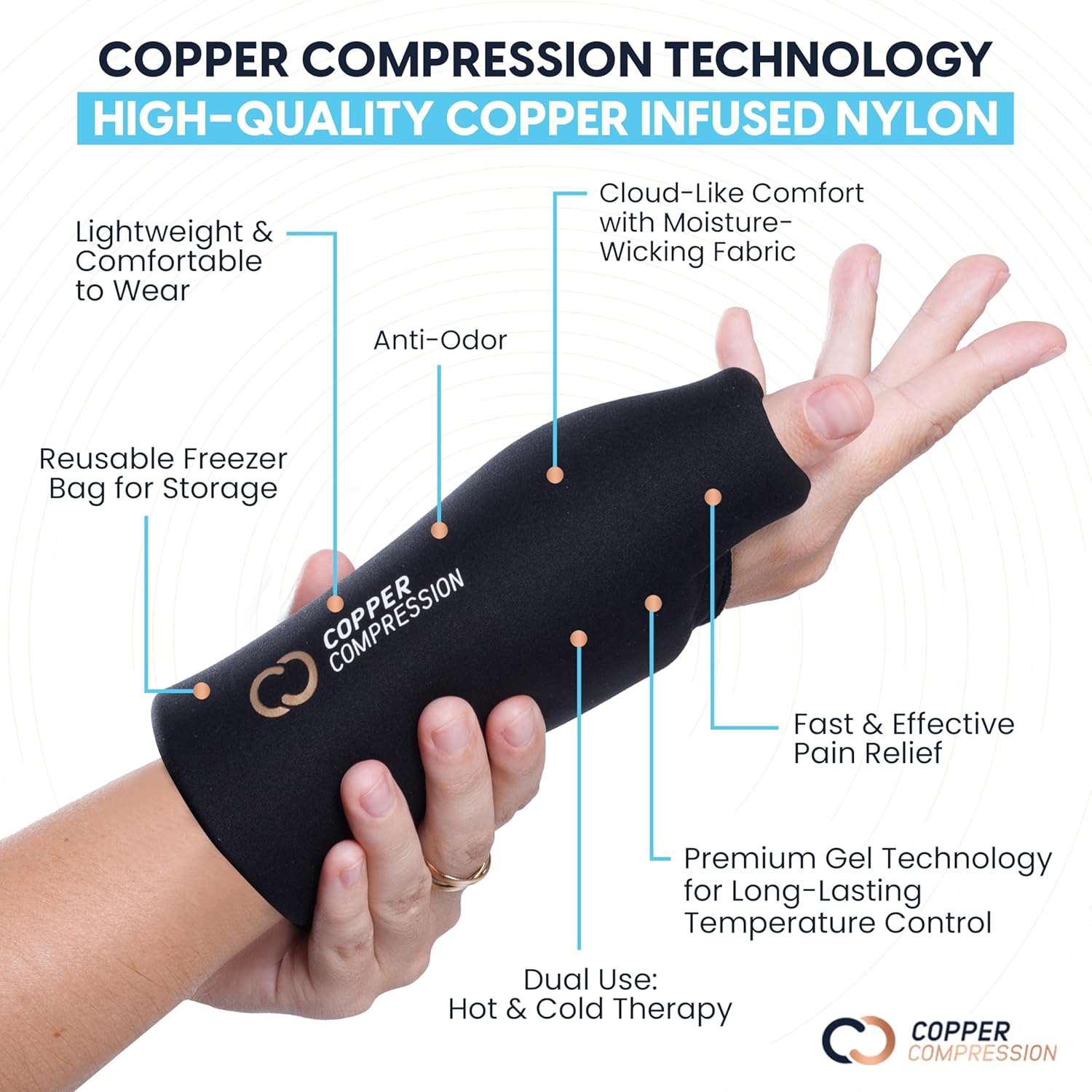 CopperFreeze™ Wrist Sleeve | MagnaReady - view 5