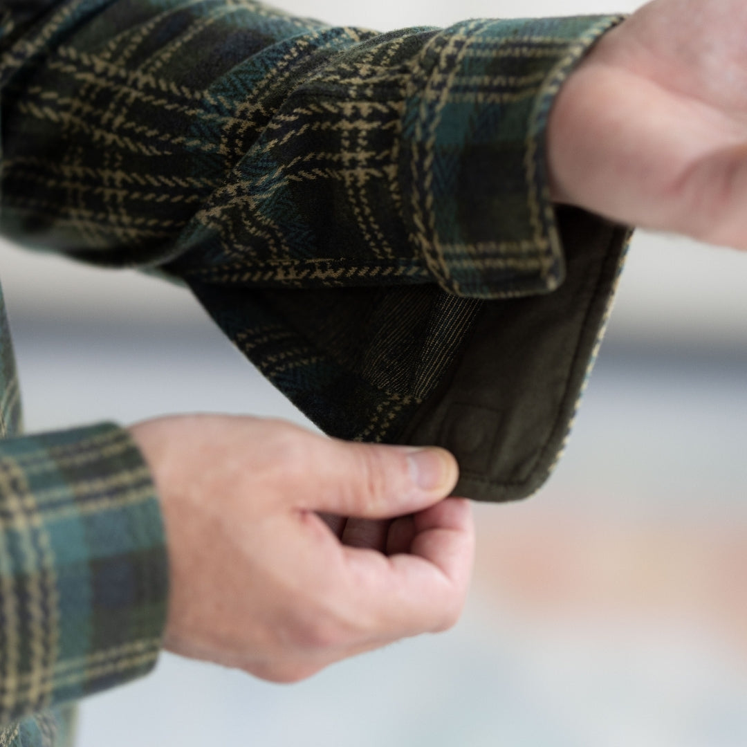 New! Adaptive Olive Plaid Flannel Shirt with Magnetic Closures