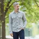 Adaptive Grey Flannel Shirt / Combo Layering Piece with Magnetic Closures