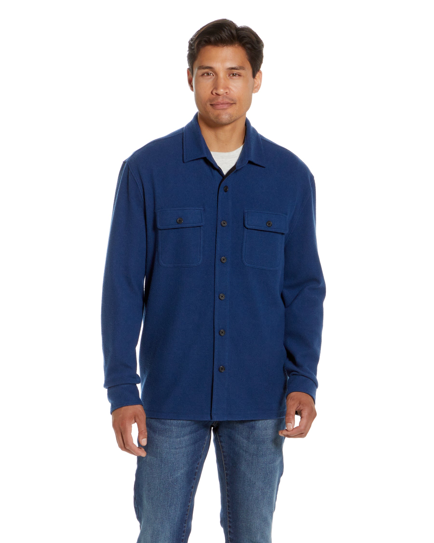Men's Long Sleeve Shirt with Magnetic Buttons