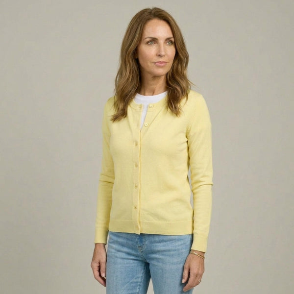 Women's Adaptive Yellow Knit Cardigan Sweater
