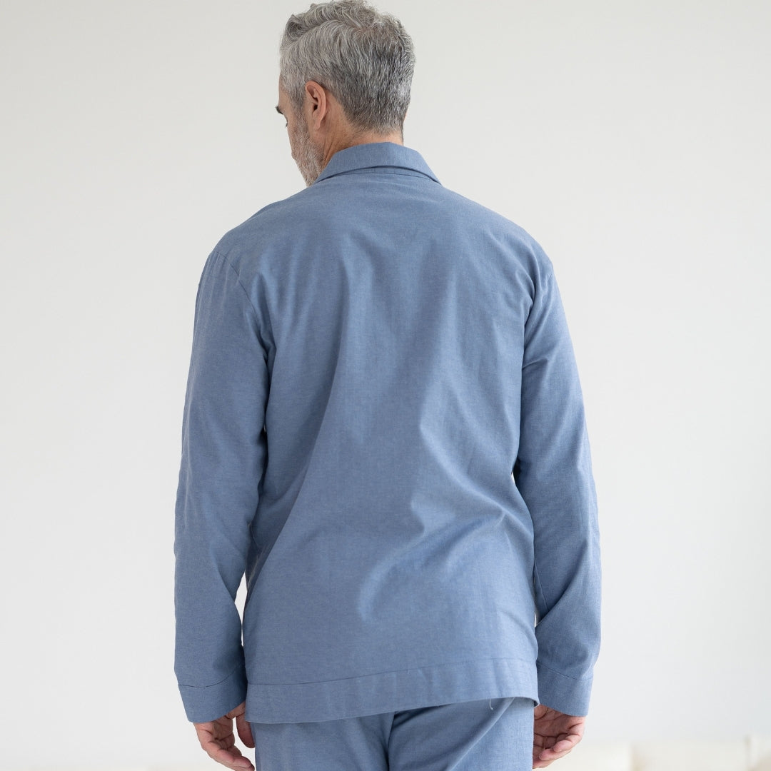 New! Long Sleeve Blue Pajama Top with Magnetic Closures