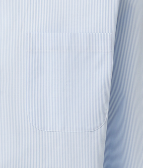 Brooks Brothers  X MagnaReady Stretch Long Sleeve Blue and White Stripe Polo Button-Down Collar with Magnetic Closures