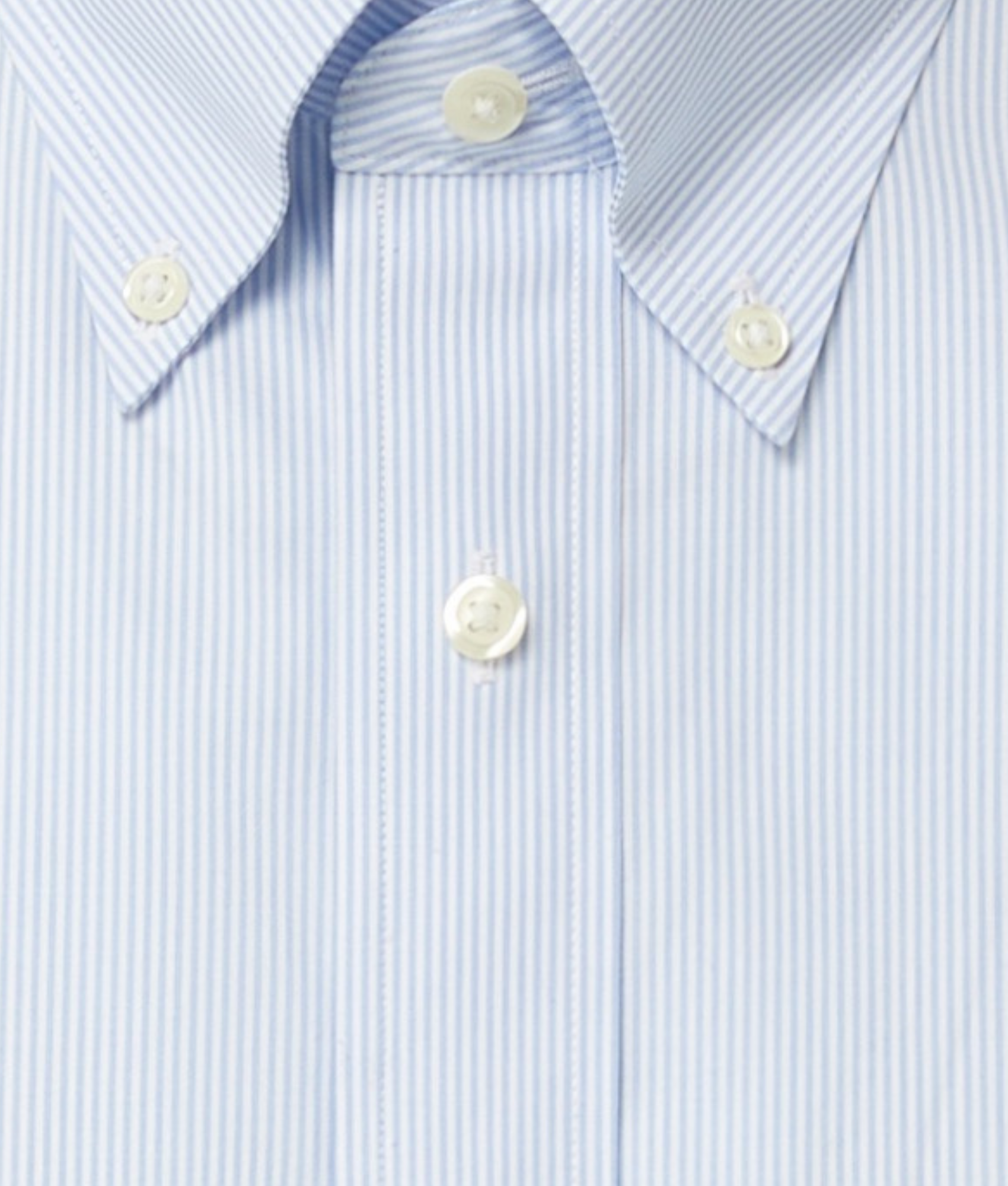 Brooks Brothers  X MagnaReady Stretch Long Sleeve Blue and White Stripe Polo Button-Down Collar with Magnetic Closures