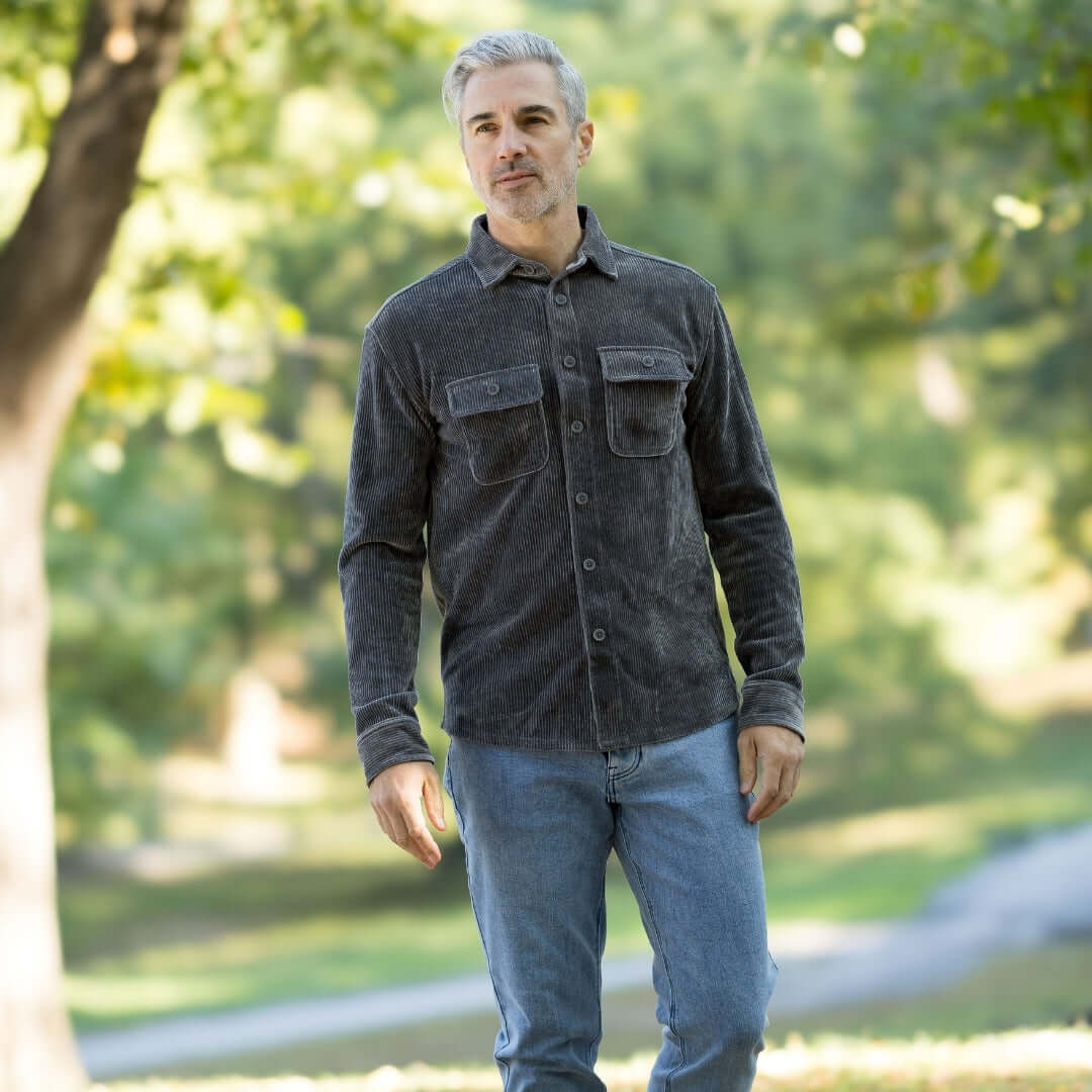Adaptive Blackened Pearl Corduroy Shirt for Men