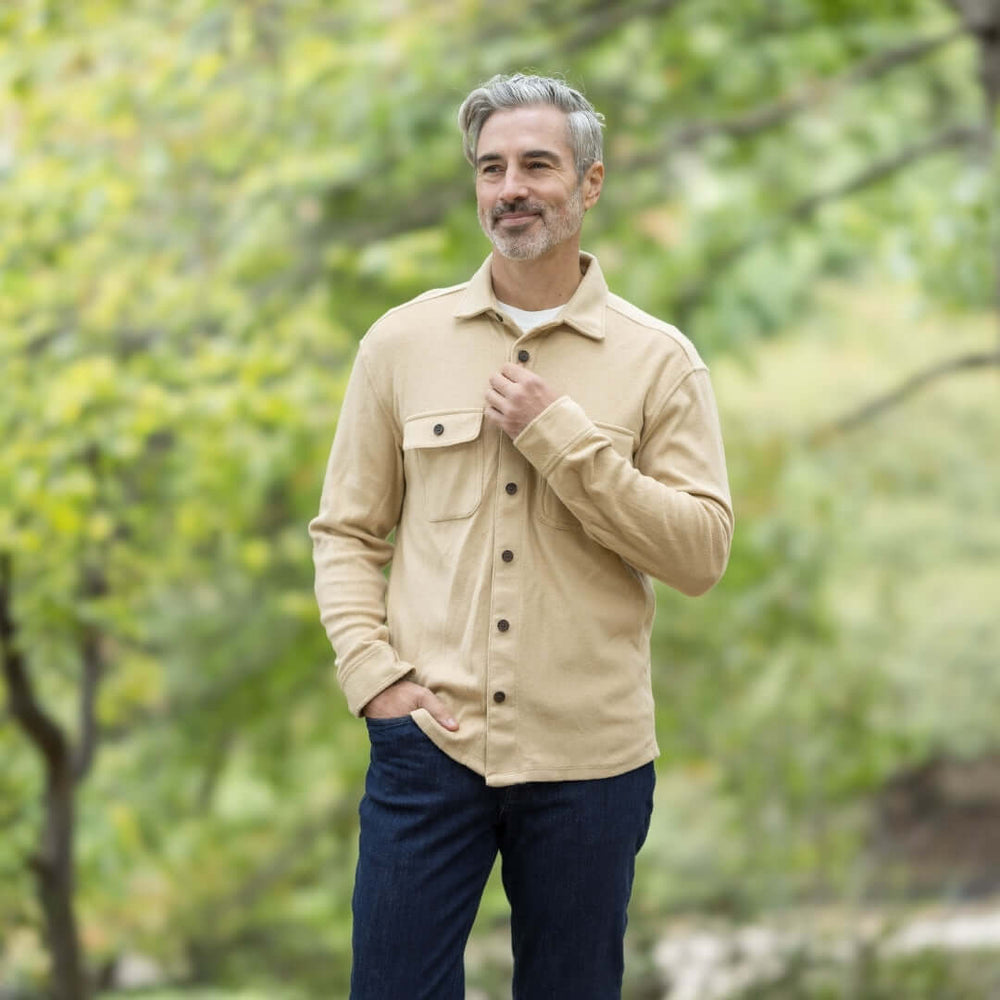 Adaptive Long Sleeve Khaki Flannel Shirt Combo Layering Piece with Magnetic Closures Khaki / 3XL Adaptive Long Sleeve Khaki Flannel Shirt Combo Layering Piece with Magnetic Closures Khaki / 3XL