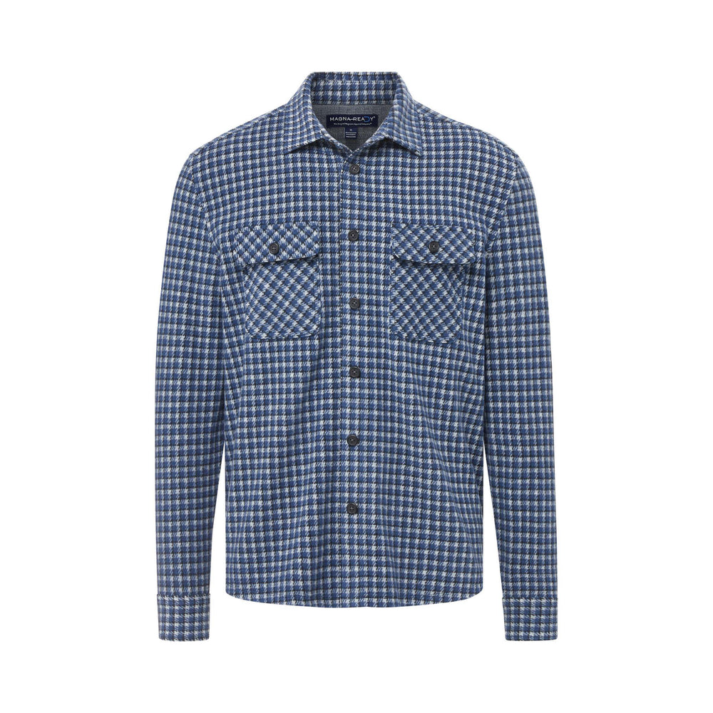 Adaptive Long Sleeve White and Navy Check Flannel Shirt / Combo Layering Piece with Magnetic Closures White and Navy Check / 4XL Adaptive Long Sleeve White and Navy Check Flannel Shirt / Combo Layering Piece with Magnetic Closures White and Navy Check / 4XL