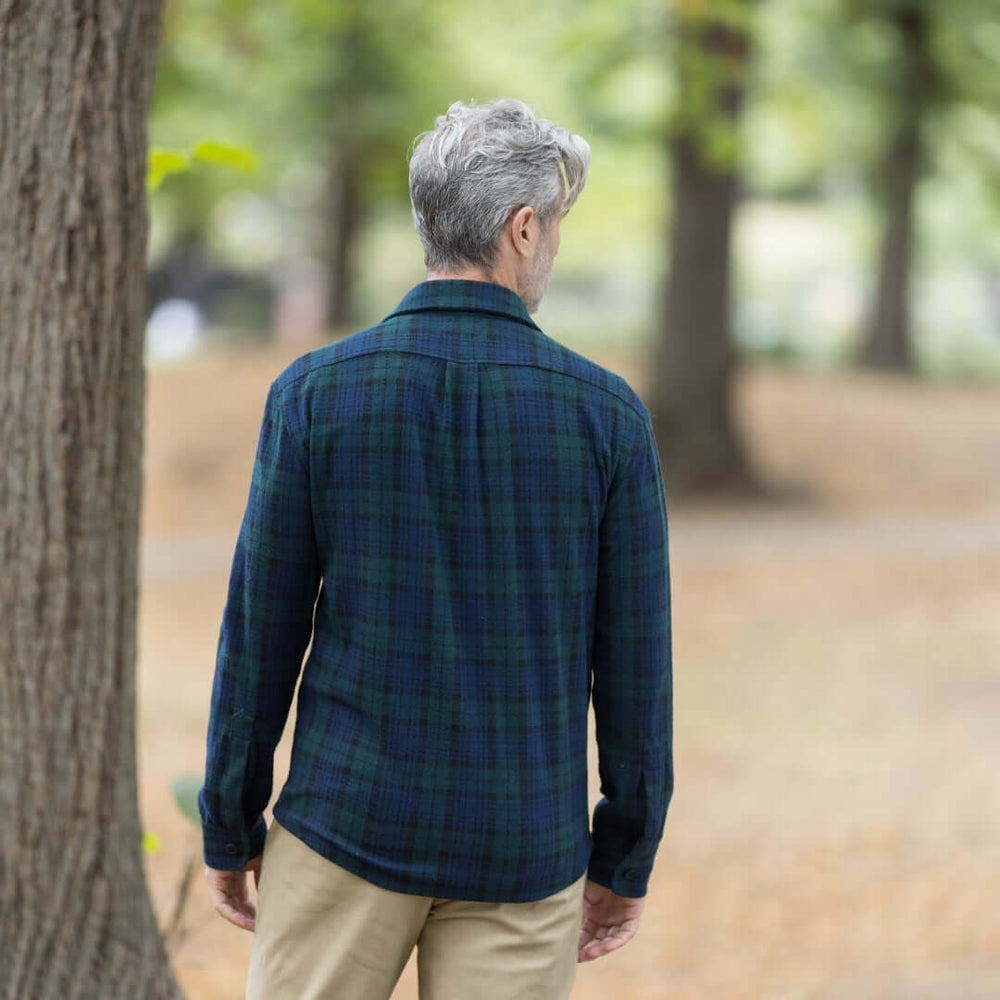 Adaptive Navy and Green Check Flannel Shirt / Combo Layering Piece with Magnetic Closures Navy Green Check / 4XL Adaptive Navy and Green Check Flannel Shirt / Combo Layering Piece with Magnetic Closures Navy Green Check / 4XL