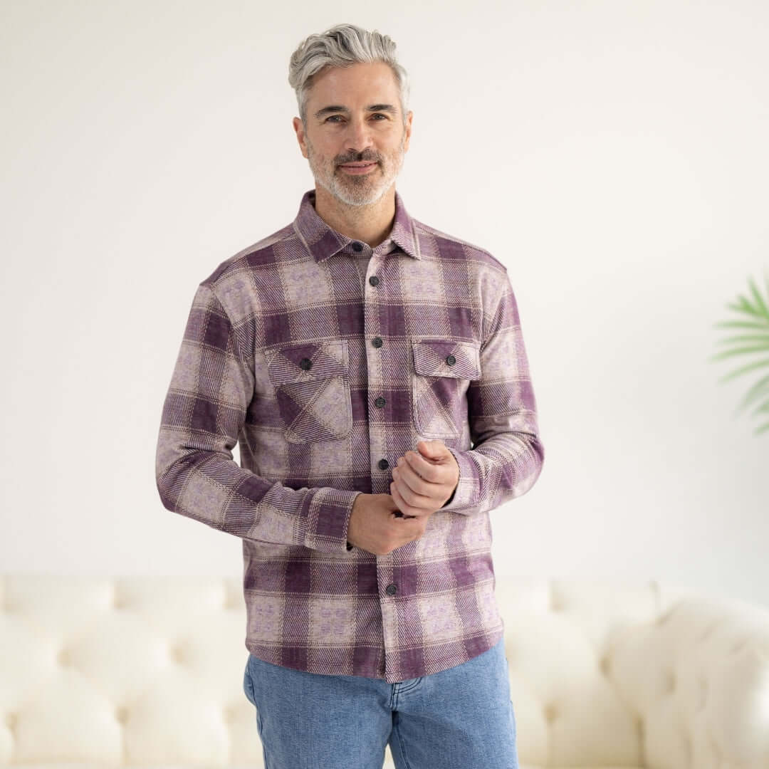 Adaptive Orchid Plaid Flannel Shirt Combo