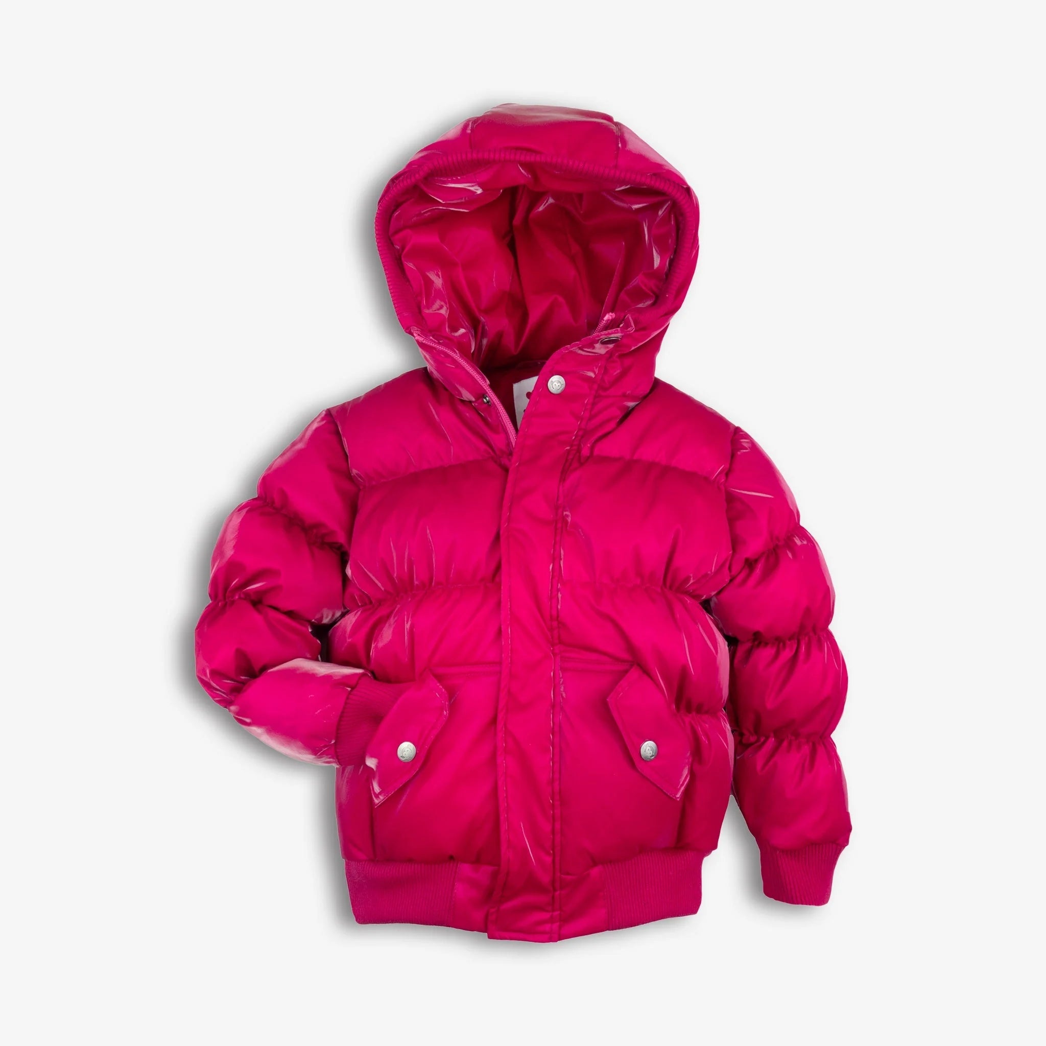 NEW! MagnaMini Pink Kids Magnetic Front Water-Resistant Puffer Coat with Hood