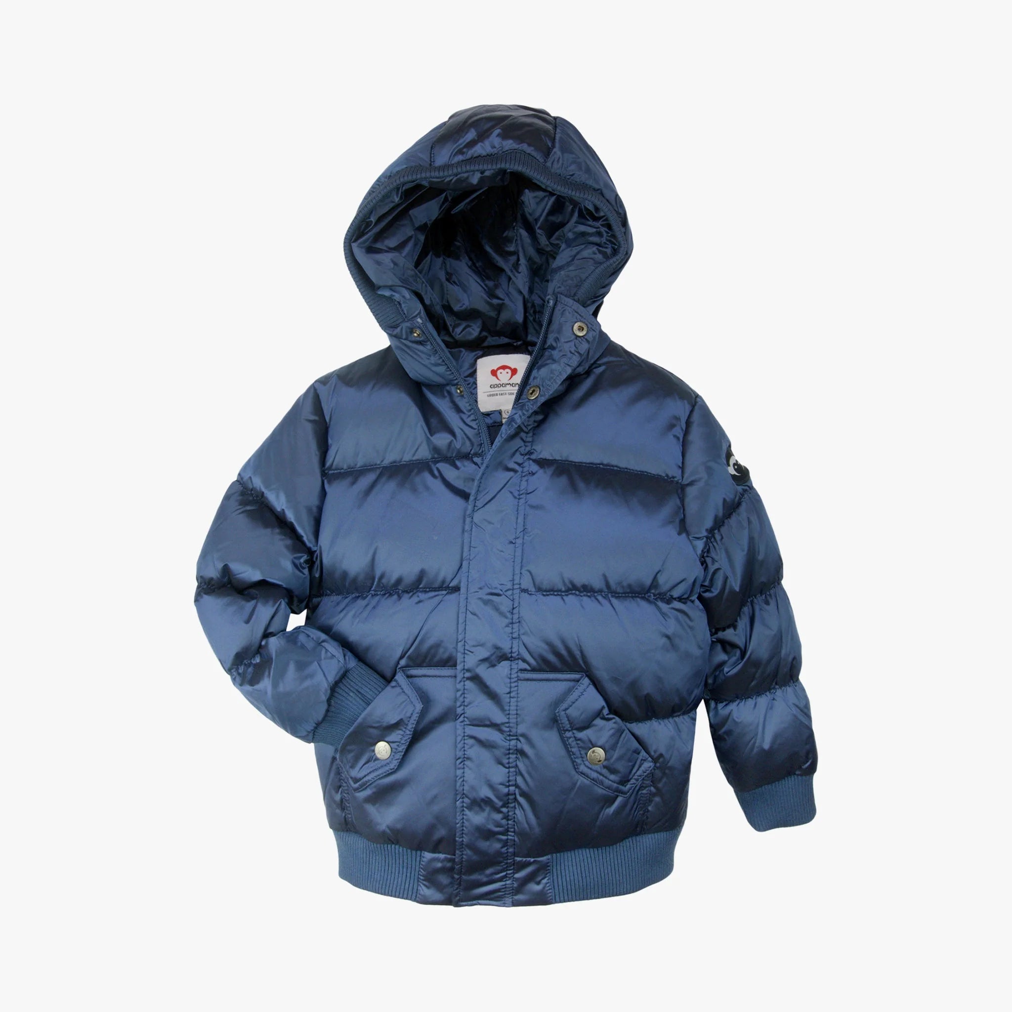 NEW! MagnaMini Navy Kids Magnetic Front Water-Resistant Puffer Coat with Hood