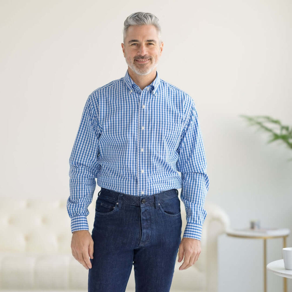 GOD G.O.D. Button Down Blue Work Shirt - Size XL