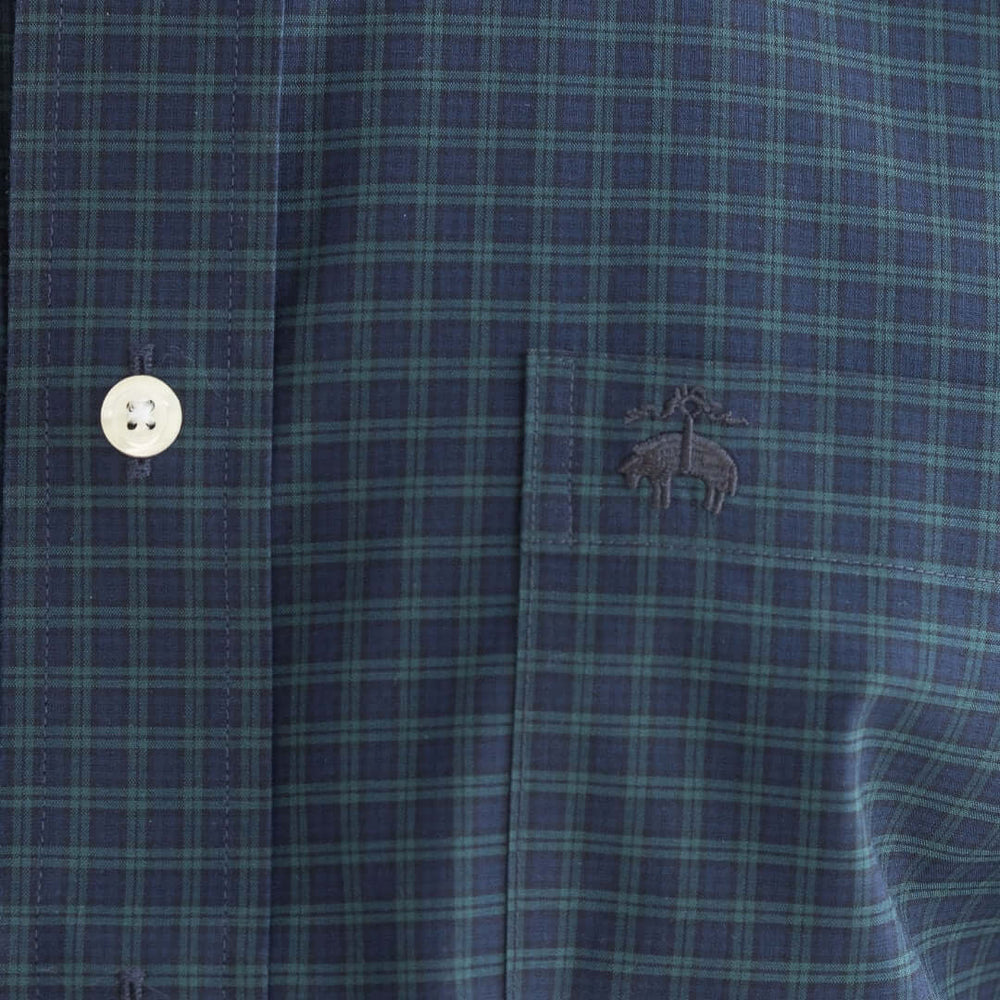 Brooks Brothers X MagnaReady Stretch Long Sleeve Black Watch Button-Down Collar with Magnetic Closures Black Watch Plaid / S