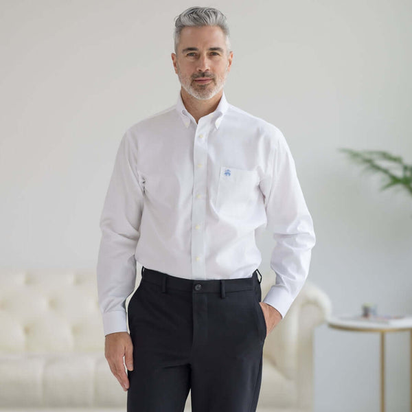 everyone button down dress shirt 白 M brooks-brothers-magnaready-