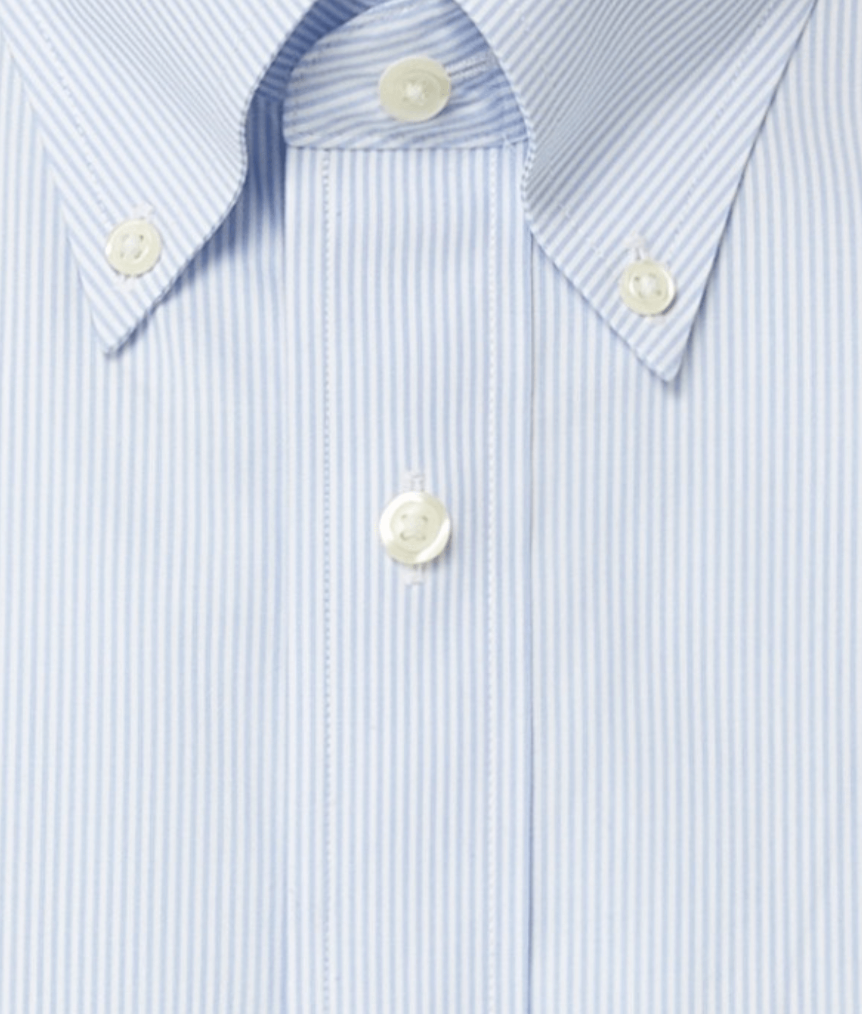 Blue and white stripe Brooks Brothers polo shirt featuring button-down collar and magnetic closures.