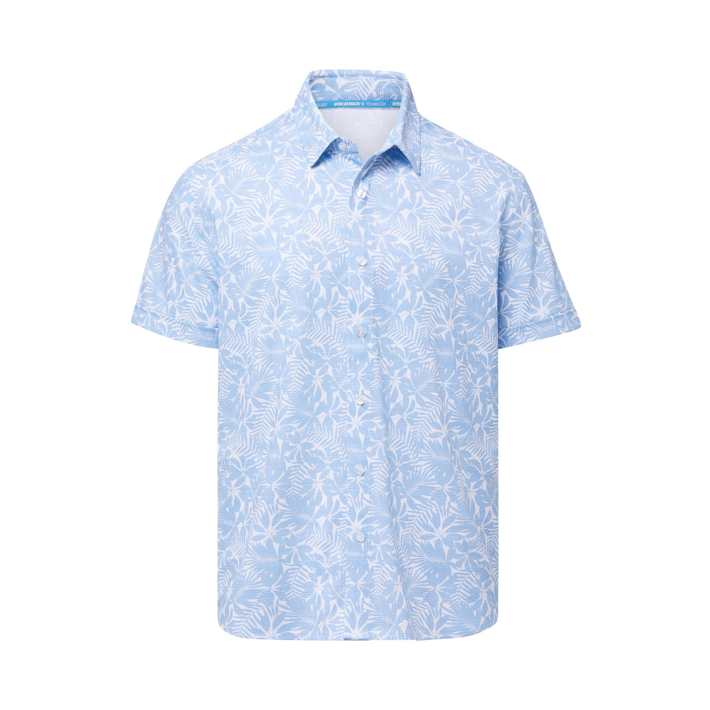 Cooling Magnetic Front Short Sleeves Shirt in Blue Palm by MagnaReady - view 8