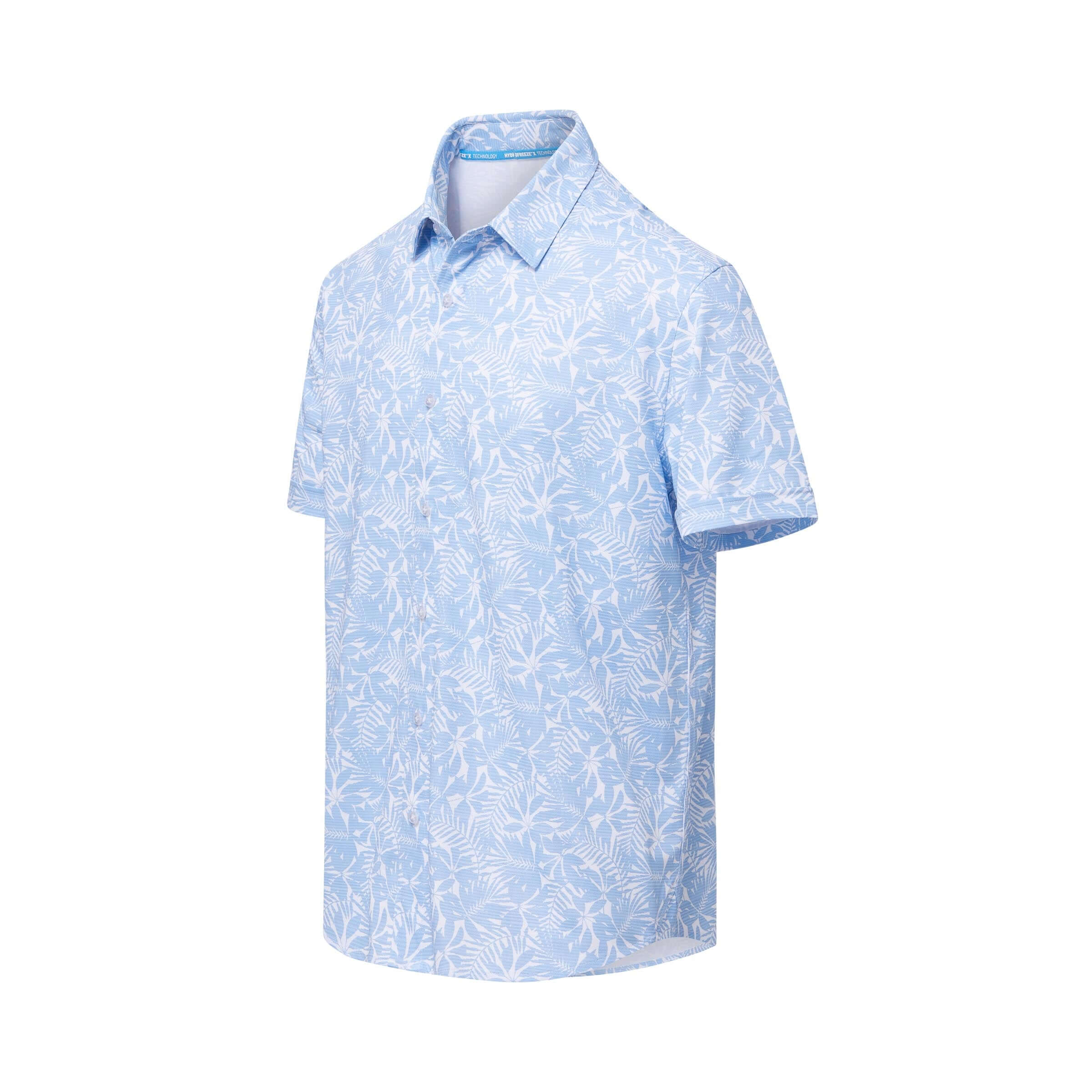 Cooling Magnetic Front Short Sleeves Shirt in Blue Palm by MagnaReady - view 9