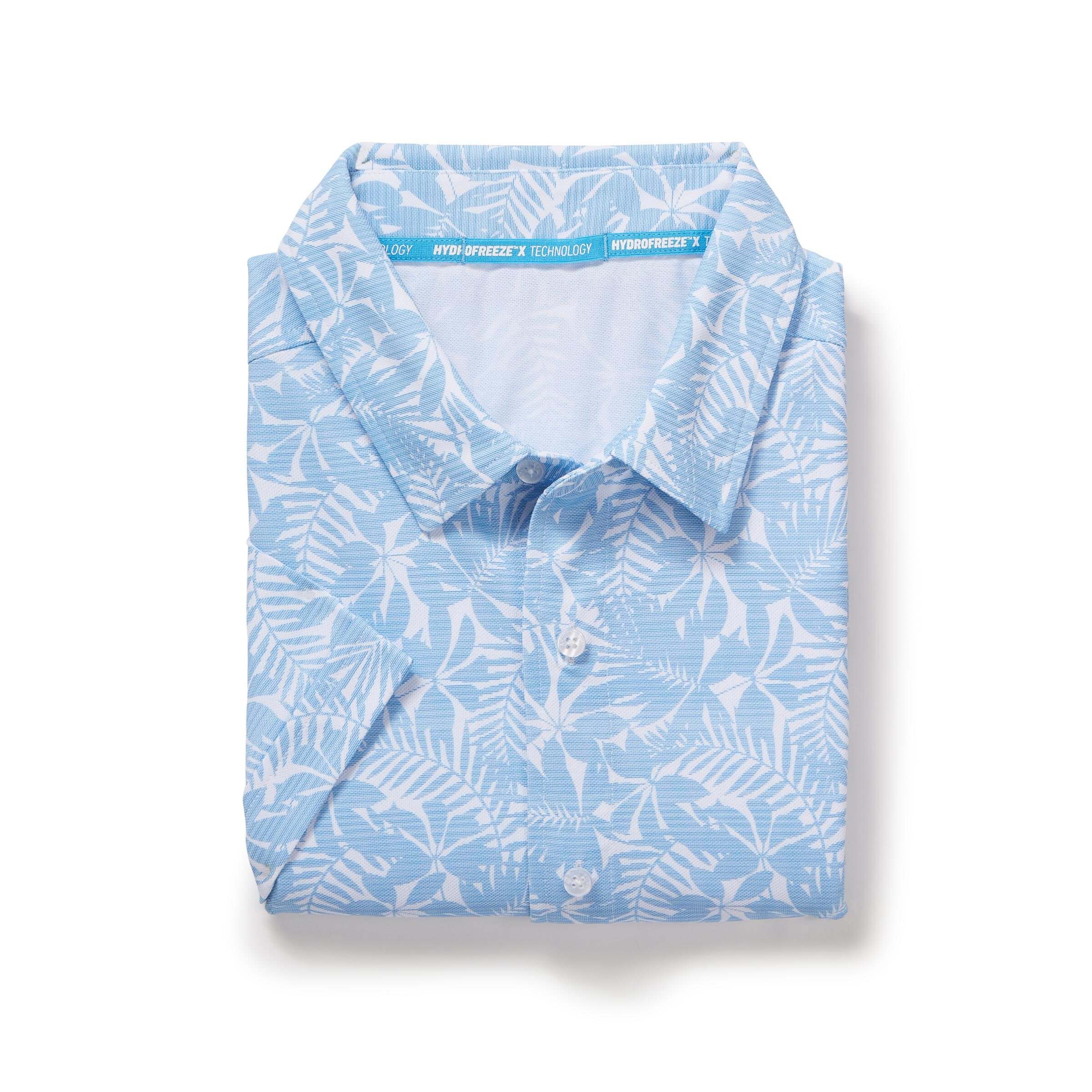 Cooling Magnetic Front Short Sleeves Shirt in Blue Palm by MagnaReady - view 3