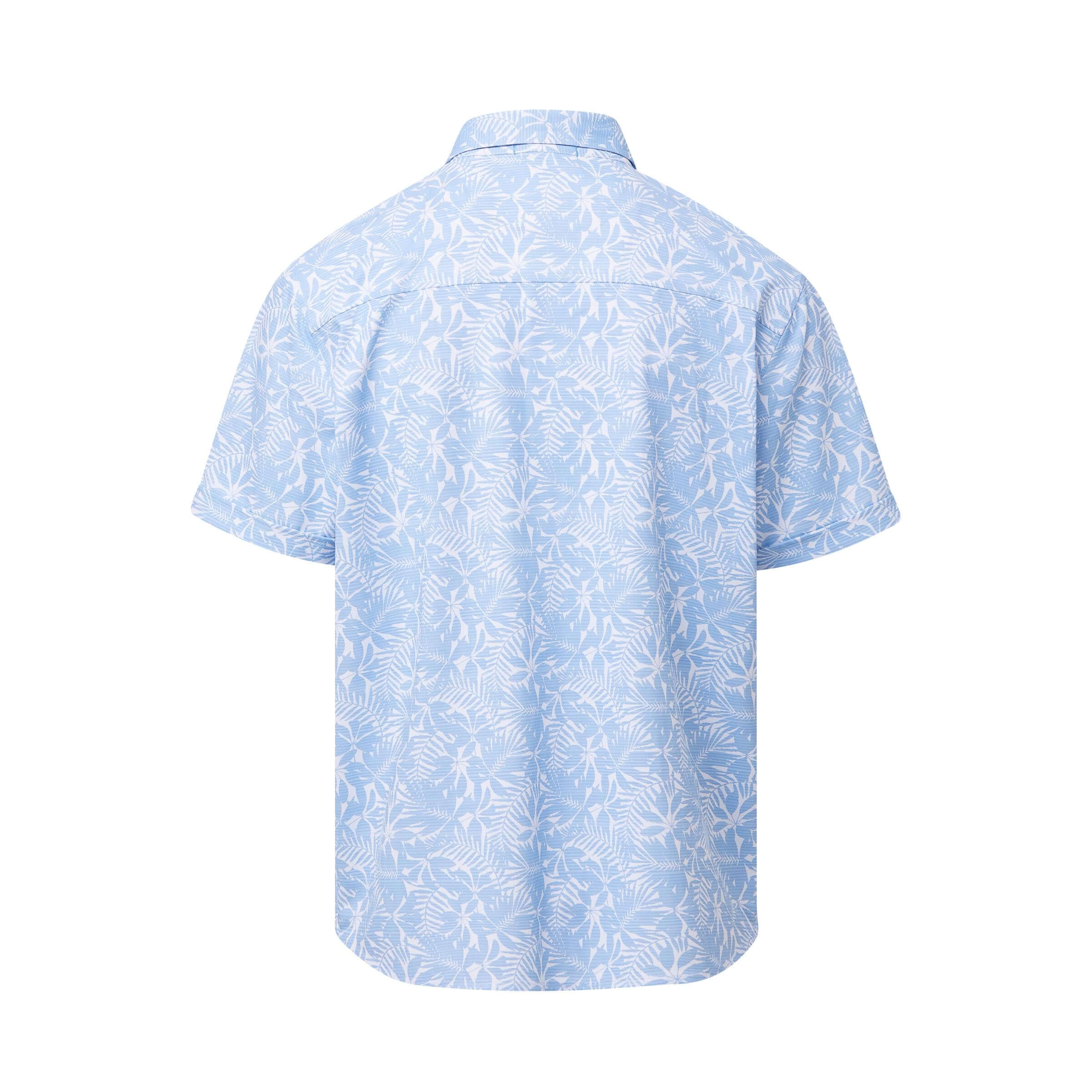 Cooling Magnetic Front Short Sleeves Shirt in Blue Palm by MagnaReady - view 10