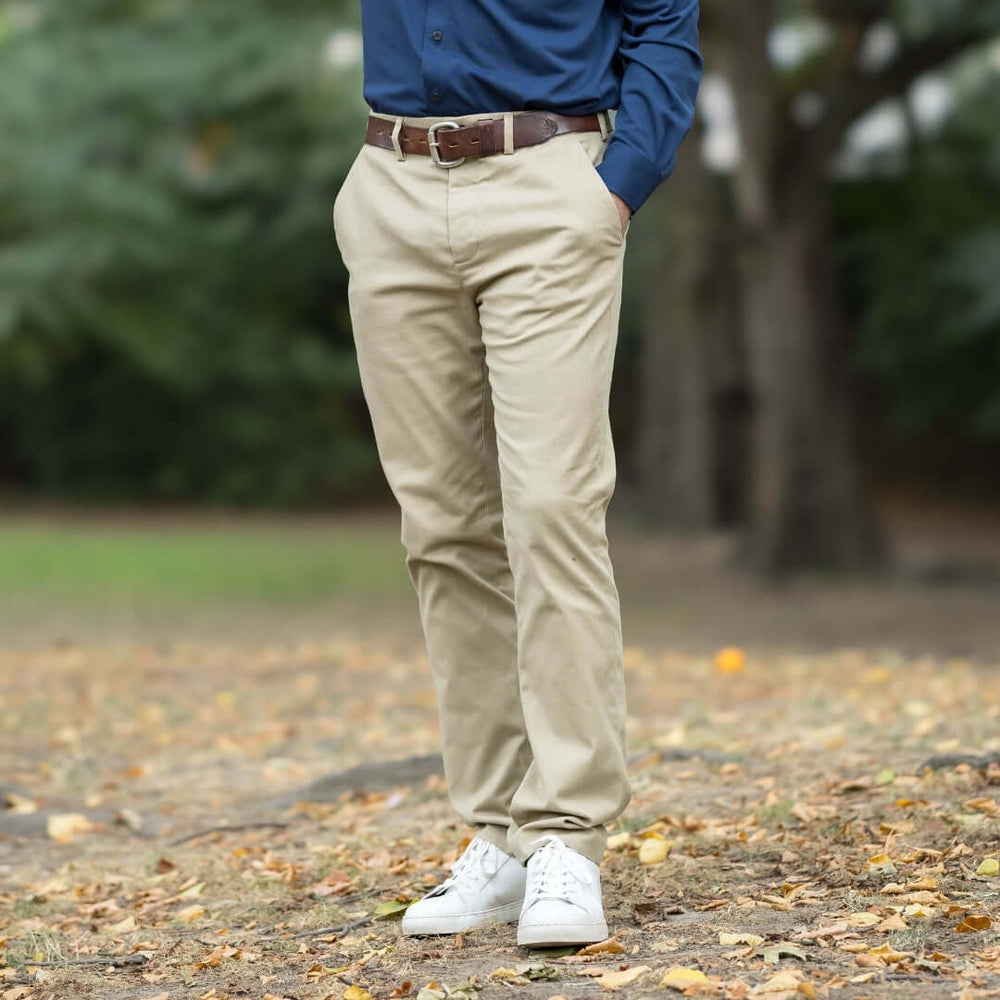 Men's Magnetic Flat Front Adaptive Easy-Care Chino Twill Pant in Khaki - Size 36X32 - MagnaReady - Parkinson's Adaptive Clothing - Best Gifts for Men's Magnetic Flat Front Adaptive Easy-Care Chino Twill Pant in Khaki - Size 36X32 - MagnaReady - Parkinson's Adaptive Clothing - Best Gifts for
