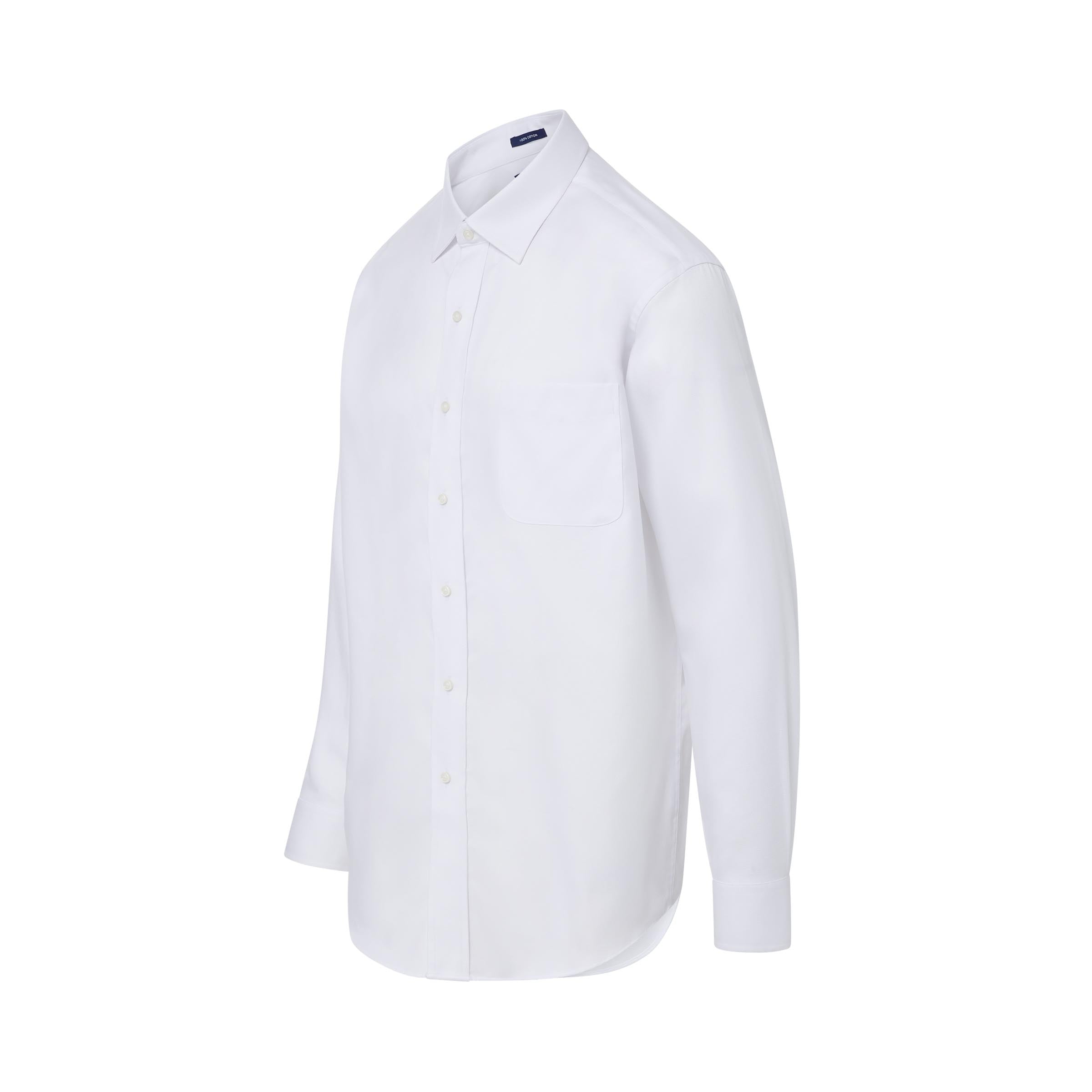 Long sleeve white Ryan dress shirt with magnetic closures, perfect for comfort and style.