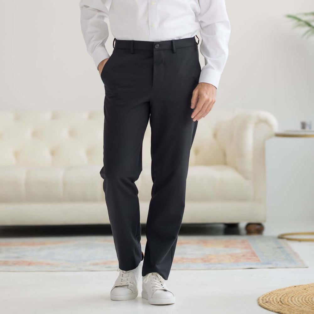 Men's Nautica x MagnaReady Adaptive Fly Stretch Dress Pant in Black - Size 38X30 - Parkinson's Adaptive Clothing