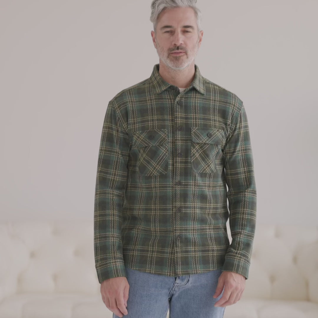 Adaptive Olive Plaid Flannel Shirt Combo - Men's Style
