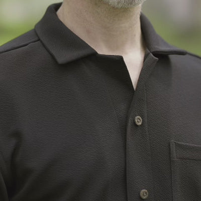 black dress shirt men's untucked Wrinkle-Free Black Stone Shirt Black