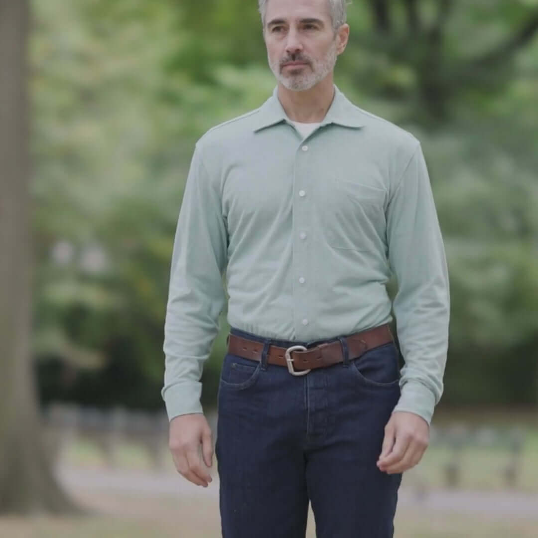 Magnetic Ivy Green Knit Oxford Shirt | MagnaReady Technology