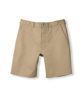 Flat Front 'Fordham' Easy-Care Chino Twill Short with Magnetic Closures - Khaki