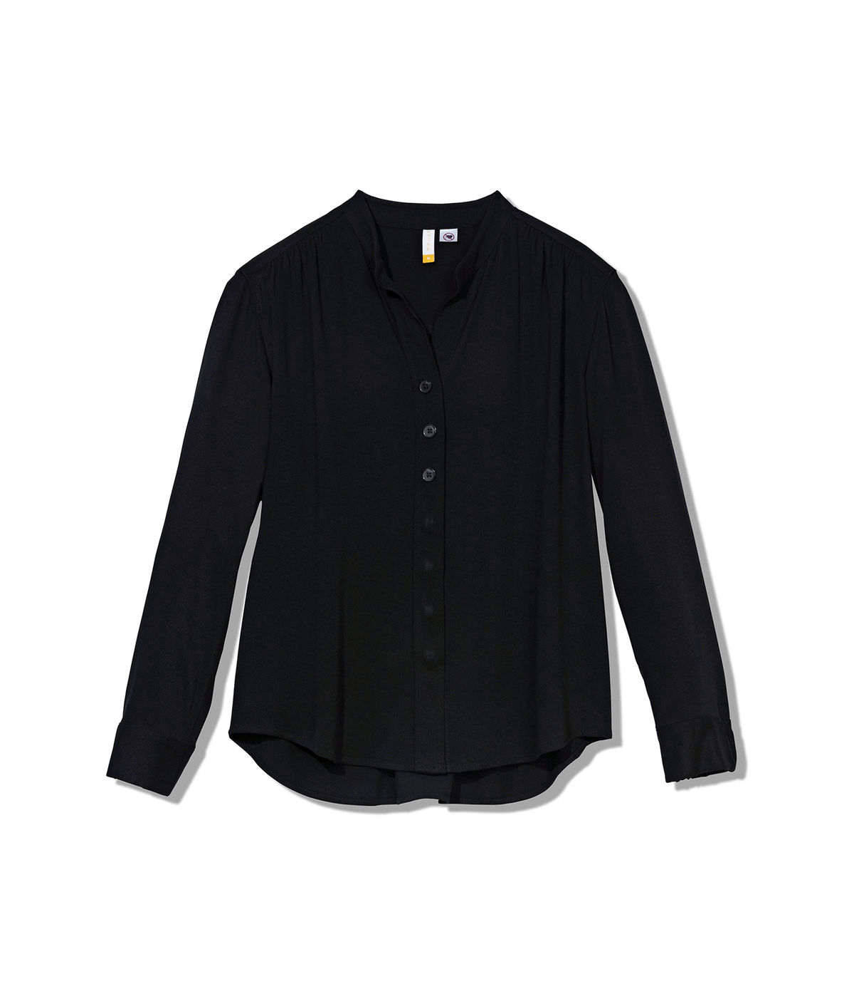 The Elaine Long Sleeve Button Down Shirt in Black