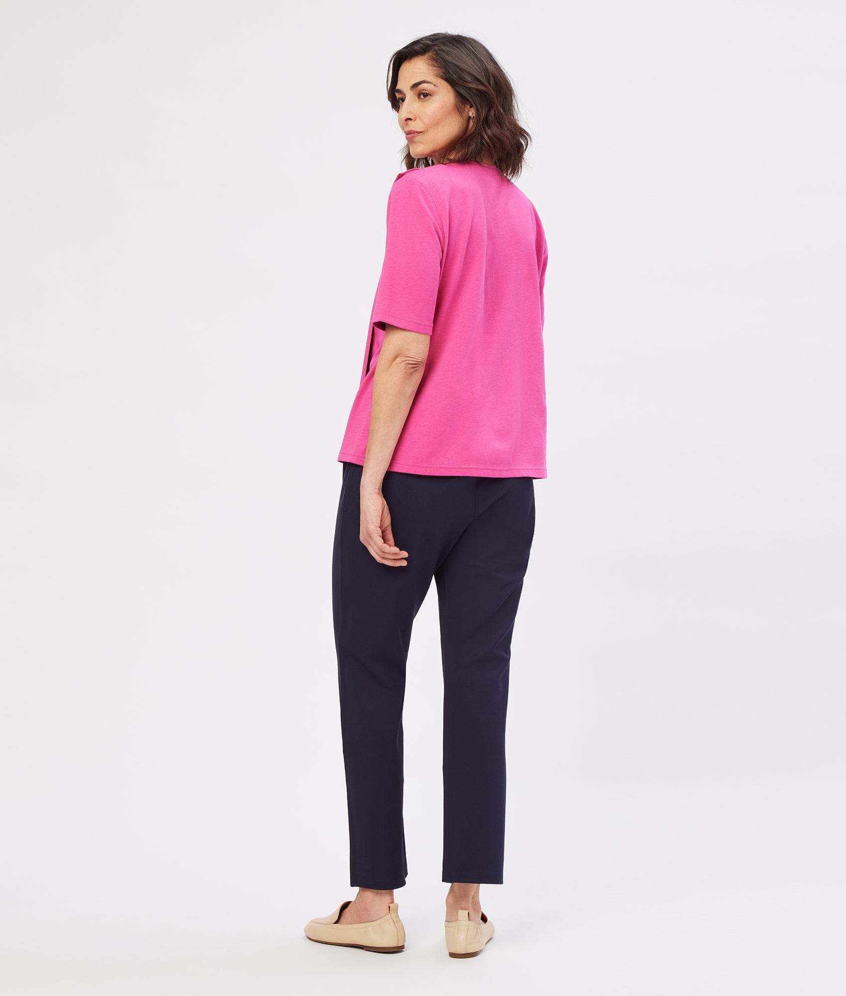Malvika Tunic Tee with Magnetic Closures in Fuchsia | MagnaReady