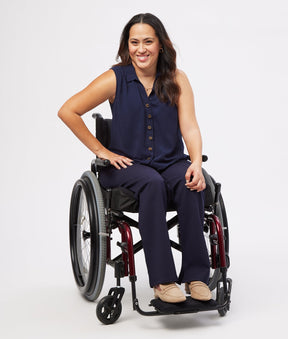 Danielle Collared Button-Front Tank with Magnetic Closures | MagnaReady