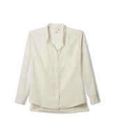 Julissa Woven Knit Button Down in Cloud Dancer