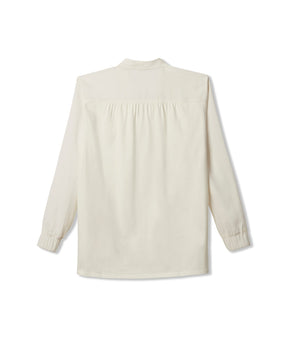 Julissa Woven Knit Button Down in Cloud Dancer